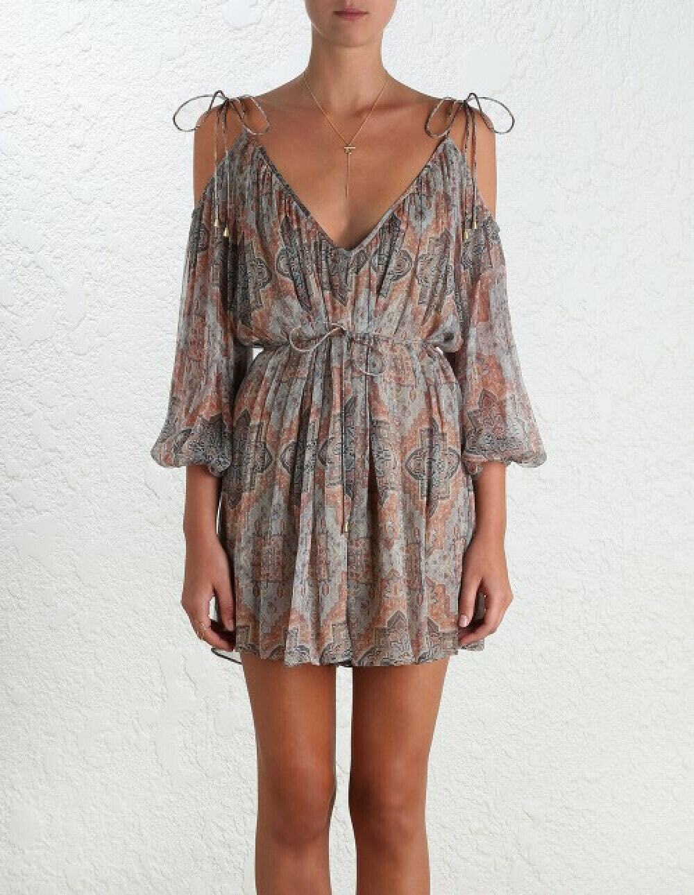 Zimmermann Harlequin Heriz Crinkle-Print Playsuit
